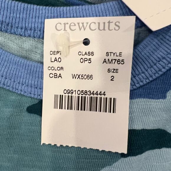 NWT J. Crew Boys' Blue Camo Pocket Crewneck T-Shirt - Picture 5 of 6